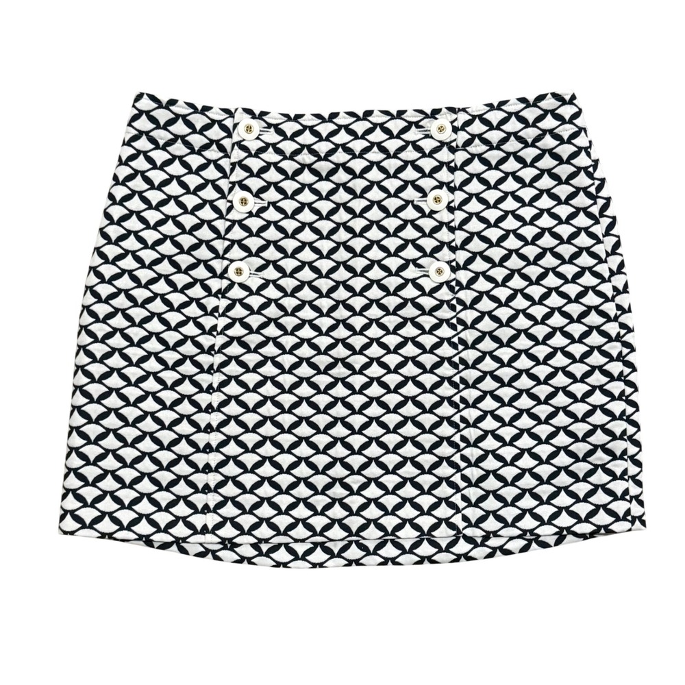 Vineyard Vines Womens Navy White Geometric Sailor Button Mini Skirt A-Line Sz 8